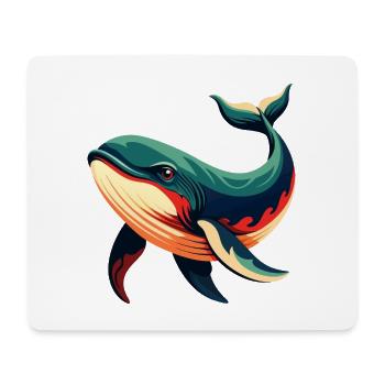 Whale Cartoon Character Colorful Pet Animal - Mouse Pad (horizontal) - white - Front