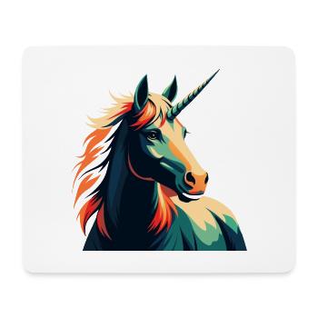 Einhorn Cartoon Figur Buntes Haustier Tier - Mousepad (Querformat) - Weiß - Vorne