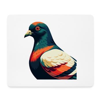 Pigeon Cartoon Character Colorful Pet Animal - Mouse Pad (horizontal) - white - Front
