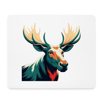 Elch Cartoon Figur Buntes Haustier Tier - Mousepad (Querformat) - Weiß - Vorne
