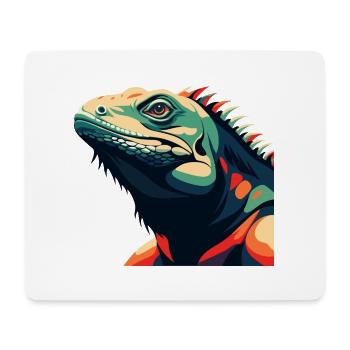 Iguana Cartoon Character Colorful Pet Animal - Mouse Pad (horizontal) - white - Front