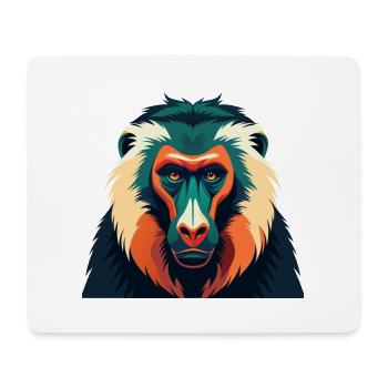 Pavian Zeichentrickfigur Buntes Haustier Tier - Mousepad (Querformat) - Weiß - Vorne