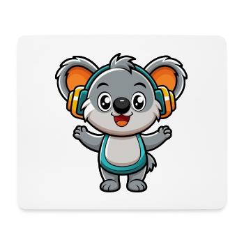 Koala Lustige Zeichentrickfigur Kopfhörer Musik - Mousepad (Querformat) - Weiß - Vorne