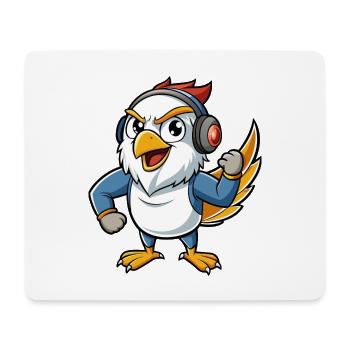 Falcon Funny Cartoon Character Musique de casque - Tapis de souris (format paysage) - blanc - Devant
