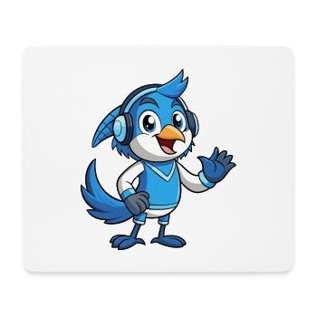 Blue Jay Lustige Cartoon Figur Kopfhörer Musik - Mousepad (Querformat) - Weiß - Vorne