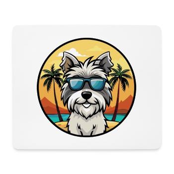 Skye Terrier Hunderasse Cartoon Sonnenbrille Strand - Mousepad (Querformat) - Weiß - Vorne