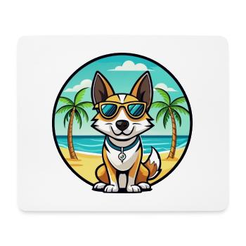 Spielzeug Foxterrier Hund Rasse Cartoon Sonnenbrille Strand - Mousepad (Querformat) - Weiß - Vorne
