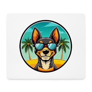 Spielzeug Manchester Terrier Hunderasse Cartoon Strand - Mousepad (Querformat) - Weiß - Vorne