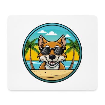Tiroler Bracke Hunderasse Cartoon Sonnenbrille Strand - Mousepad (Querformat) - Weiß - Vorne