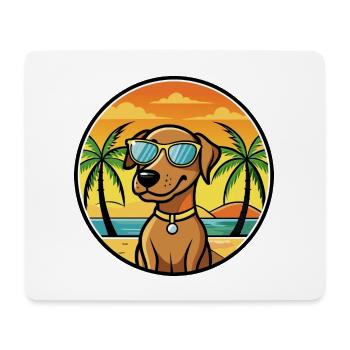 Vizsla Dog Breed Cartoon Sunglasses Beach - Mouse Pad (horizontal) - white - Front