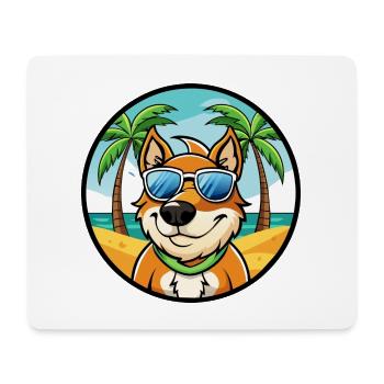 Volpino Italiano Hunderasse Cartoon Sonnenbrille Strand - Mousepad (Querformat) - Weiß - Vorne