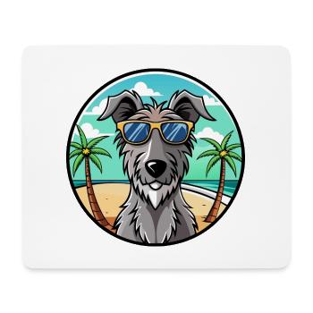 Lunettes de soleil écossaises Deerhound Dog Breed Cartoon - Tapis de souris (format paysage) - blanc - Devant