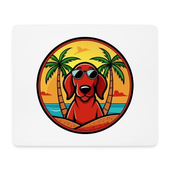 Redbone Coonhound Hunderasse Cartoon Sonnenbrille Strand - Mousepad (Querformat) - Weiß - Vorne