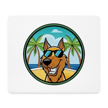 Jugoslawischer Windhund Hunderasse Cartoon Sonnenbrille Strand - Mousepad (Querformat) - Weiß - Vorne