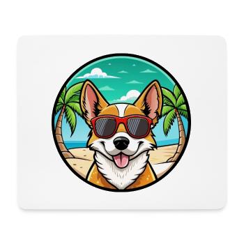Portugiesische Podengo Hunderasse Cartoon Sonnenbrille - Mousepad (Querformat) - Weiß - Vorne