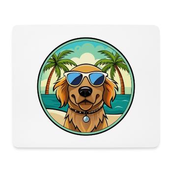 Picardie Spaniel Hund Rasse Cartoon Sonnenbrille Strand - Mousepad (Querformat) - Weiß - Vorne
