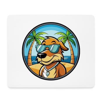 Poitevin Hound Hund Rasse Cartoon Sonnenbrille Strand - Mousepad (Querformat) - Weiß - Vorne