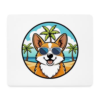 Pembroke Welsh Corgi Hunderasse Cartoon Sonnenbrille - Mousepad (Querformat) - Weiß - Vorne