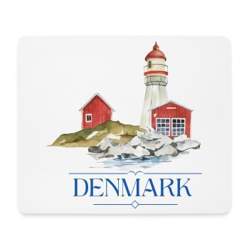 Dänemark Leuchtturm tiny Haus am Meer - Mousepad (Querformat) - Weiß - Vorne