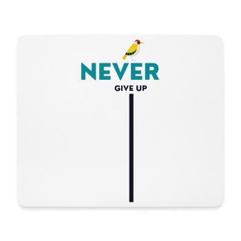 never give up bird - Mousepad (Querformat) - Weiß - Vorne