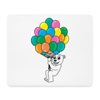 Eisbär Luftballon - Mousepad (Querformat) - Weiß - Vorne