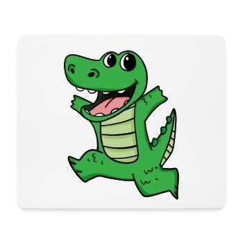 Krokodil Niedlich froh lustig - Mousepad (Querformat) - Weiß - Vorne