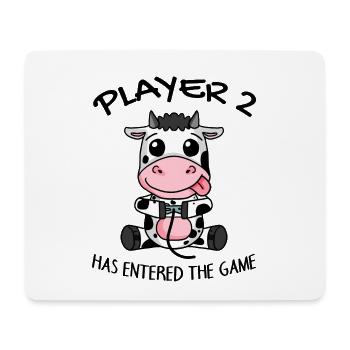 Zweite Kind Spieler 2 Baby Kuh Schwanger Geschenk - Mousepad (Querformat) - Weiß - Vorne
