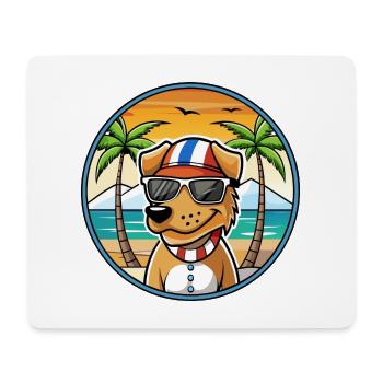 Norwegischer Windhund Dunker Hunderasse Cartoon Strand - Mousepad (Querformat) - Weiß - Vorne