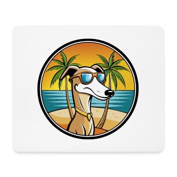Alter kroatischer Windhund Hunderasse Cartoon Strand - Mousepad (Querformat) - Weiß - Vorne