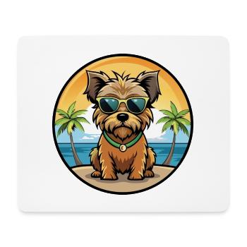 Norfolk Terrier Hunderasse Cartoon Sonnenbrille Strand - Mousepad (Querformat) - Weiß - Vorne