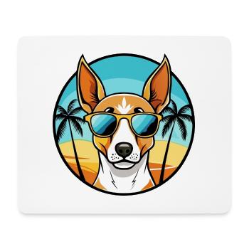 Ibizan Hound Hund Rasse Cartoon Sonnenbrille Strand - Mousepad (Querformat) - Weiß - Vorne
