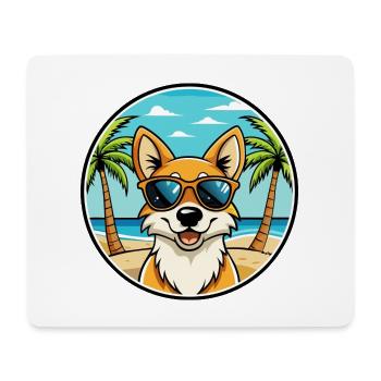 Neuguinea Singende Hunderasse Cartoon Sonnenbrille - Mousepad (Querformat) - Weiß - Vorne