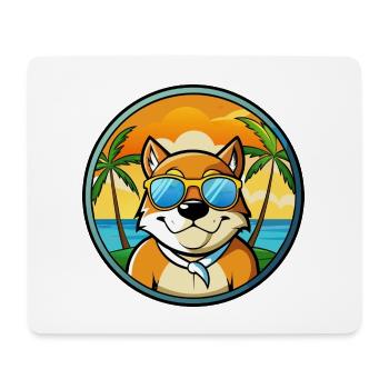Moskau Watchdog Rasse Cartoon Sonnenbrille Strand - Mousepad (Querformat) - Weiß - Vorne
