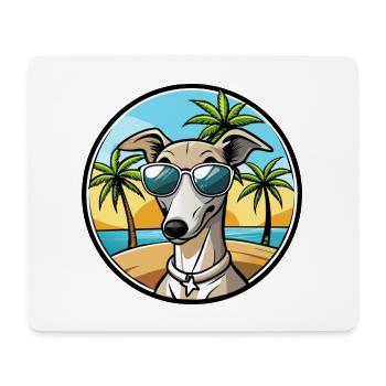 Italienischer Windhund Hunderasse Cartoon Sonnenbrille Strand - Mousepad (Querformat) - Weiß - Vorne
