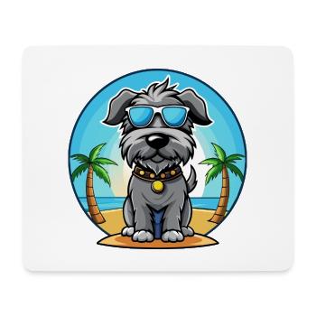 Kerry Blue Terrier Hunderasse Cartoon Sonnenbrille - Mousepad (Querformat) - Weiß - Vorne