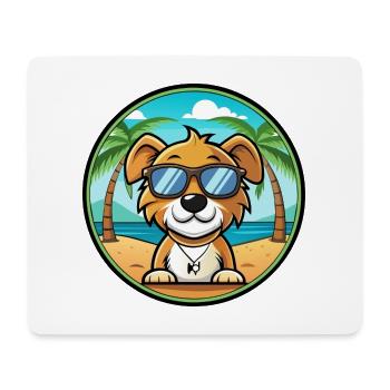 Kyi Leo Hunderasse Cartoon Sonnenbrille Strand - Mousepad (Querformat) - Weiß - Vorne
