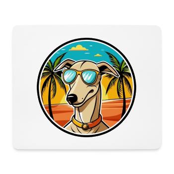Windhund Hund Rasse Cartoon Sonnenbrille Strand - Mousepad (Querformat) - Weiß - Vorne