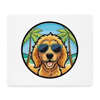 Goldendoodle Dog Breed Cartoon Sunglasses Beach - Mouse Pad (horizontal) - white - Front