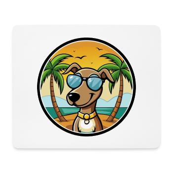 Hannover Laufhund Hunderasse Cartoon Sonnenbrille Strand - Mousepad (Querformat) - Weiß - Vorne