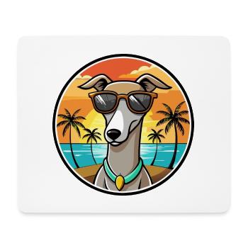 Galgo Español Hunderasse Cartoon Sonnenbrille Strand - Mousepad (Querformat) - Weiß - Vorne