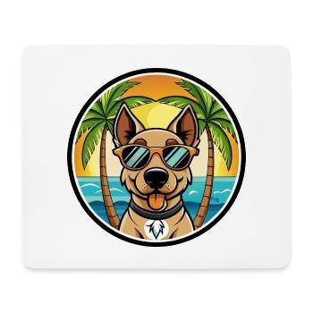 Deutscher Jagdterrier Hunderasse Cartoon Beach - Mousepad (Querformat) - Weiß - Vorne
