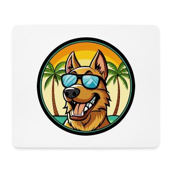 Deutscher Windhund Rasse Cartoon Sonnenbrille Strand - Mousepad (Querformat) - Weiß - Vorne