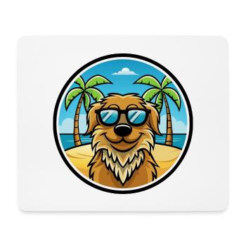 Friesische Wasserhundrasse Cartoon Sonnenbrille Strand - Mousepad (Querformat) - Weiß - Vorne