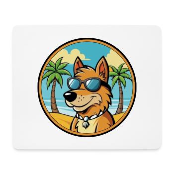 Friesischer Vorstehhund Rasse Cartoon Sonnenbrille Strand - Mousepad (Querformat) - Weiß - Vorne