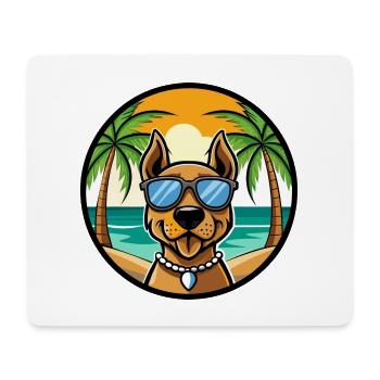 Finnischer Jagdhund Rasse Cartoon Sonnenbrille Strand - Mousepad (Querformat) - Weiß - Vorne