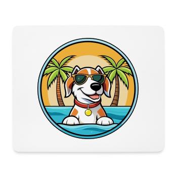 Estnischer Windhund Rasse Cartoon Sonnenbrille Strand - Mousepad (Querformat) - Weiß - Vorne