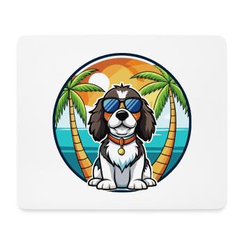 English Springer Spaniel Hunderasse Cartoon Beach - Mousepad (Querformat) - Weiß - Vorne