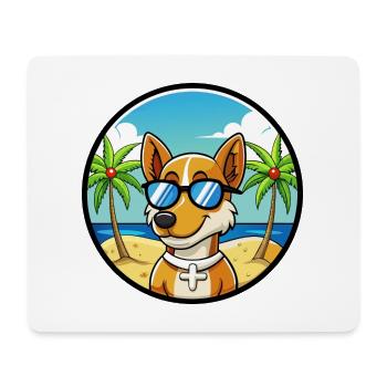 Dänisch Schwedische Bauernhund Rasse Cartoon Sonnenbrille - Mousepad (Querformat) - Weiß - Vorne