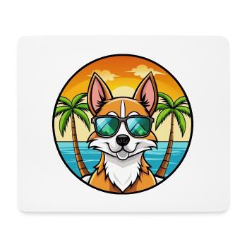 Chilenische Foxterrier Hunderasse Cartoon Sonnenbrille - Mousepad (Querformat) - Weiß - Vorne
