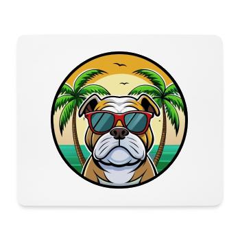 Bulldog Breed Cartoon Lunettes de soleil Beach - Tapis de souris (format paysage) - blanc - Devant